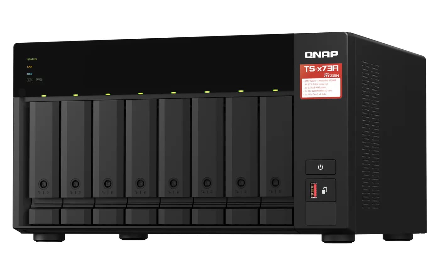 QNAP TS-873A NAS Tower Ryzen Embedded V1500B 8 GB DDR4 0 TB QNAP Turbo 6