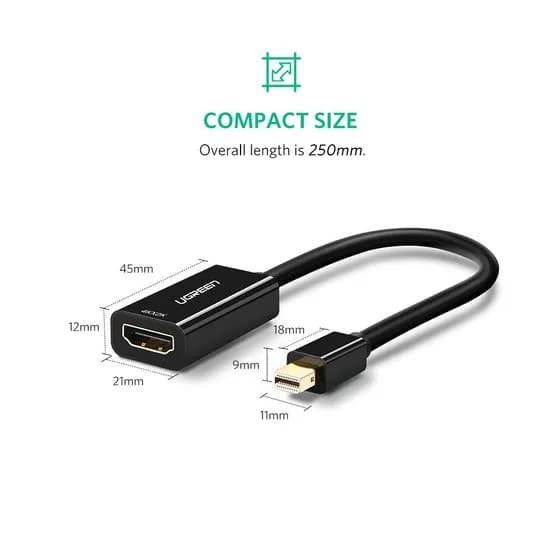 Ugreen 40360 adaptador de cable de vídeo 0.25 m Mini DisplayPort HDMI  2