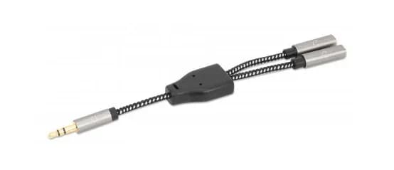 Manhattan Adaptador de Auriculares en “Y” de un Plug a 2 salidas 3.5 m 3