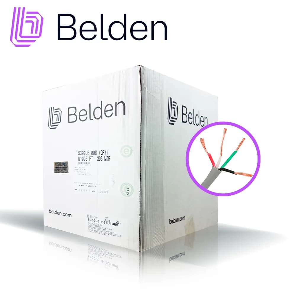 CABLE DE SEGURIDAD Y SONIDO BELDEN 5302UE 008U1000 / INTERIOR / GRIS / 4