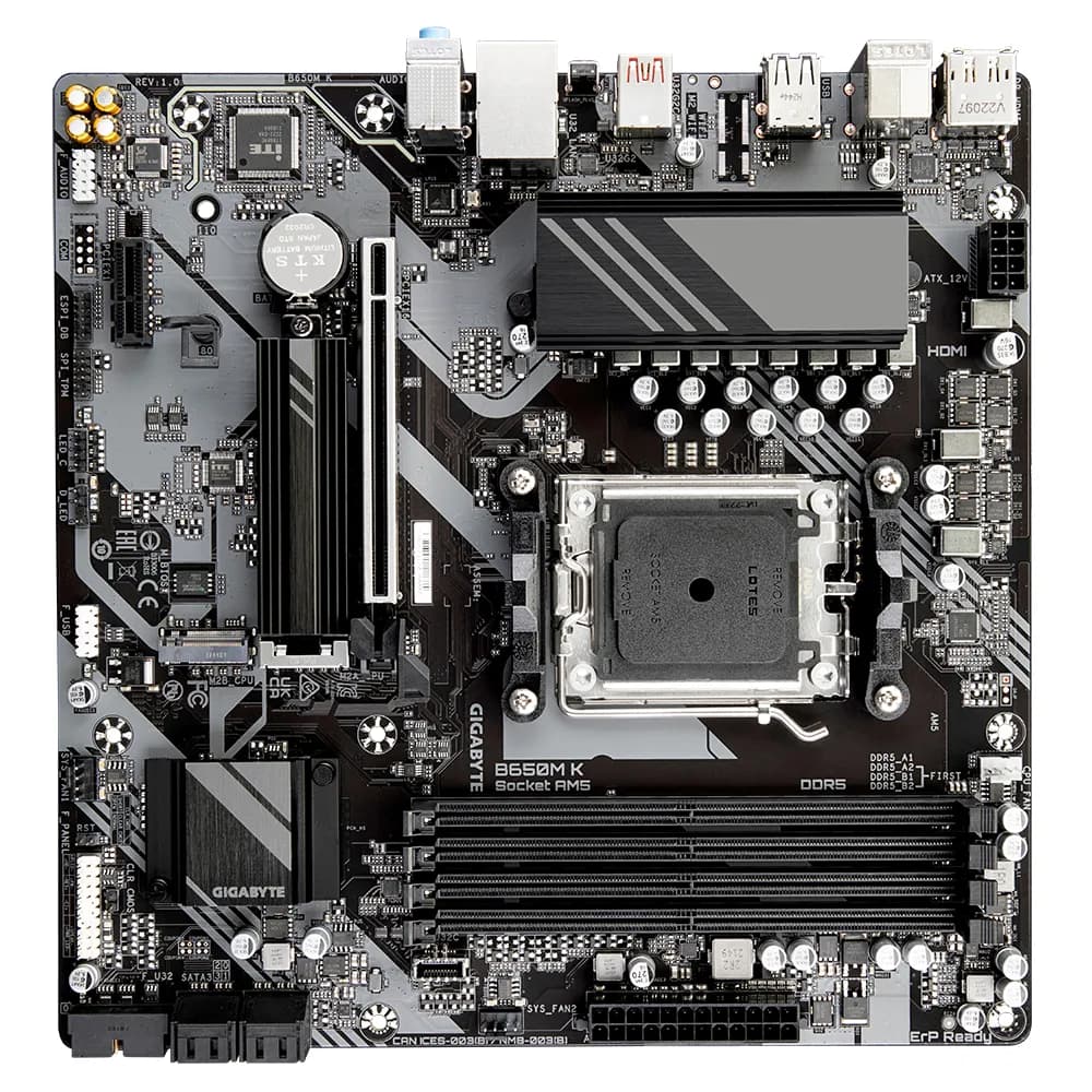 GIGABYTE B650M K placa base AMD B650 Enchufe AM5 Micro ATX 3
