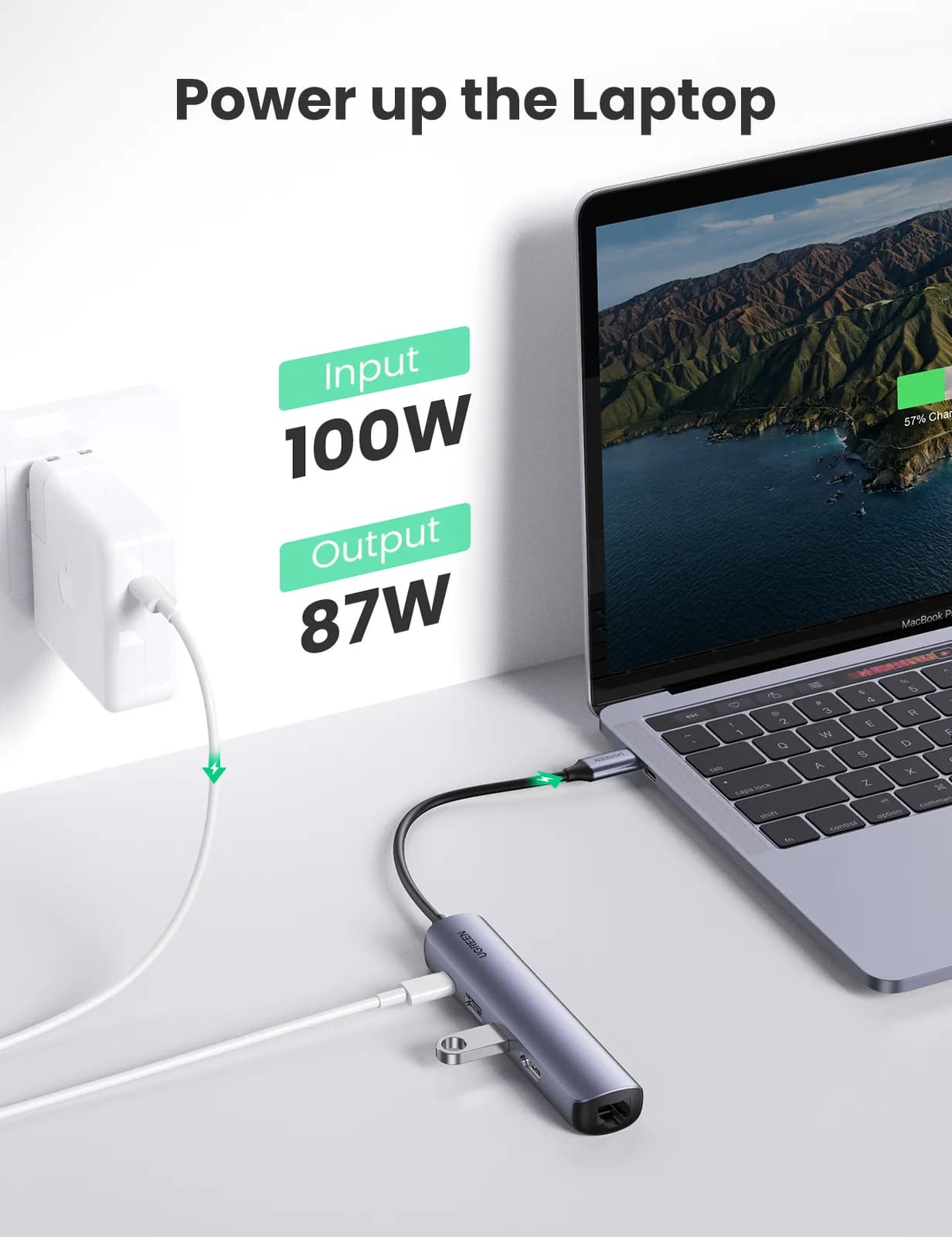 Ugreen 10919 base para laptop o replicador de puertos Alámbrico USB 3. 5