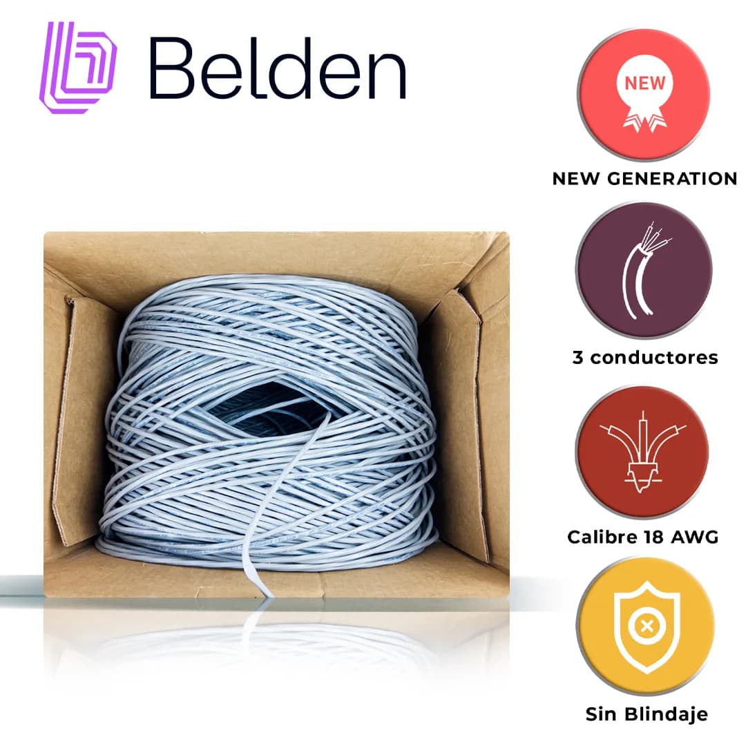 CABLE DE SEGURIDAD Y SONIDO BELDEN 5301UE 008U1000 / INTERIOR / GRIS / 4