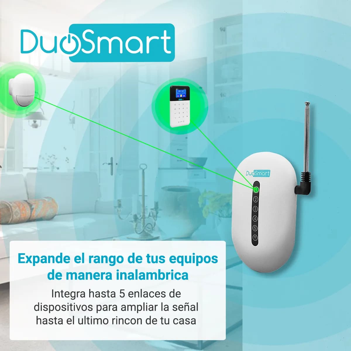 REPETIDOR DE SEÑAL RF 433.92 DUOSMART CREP1 **COMPATIBLE CON PANELES Y 3