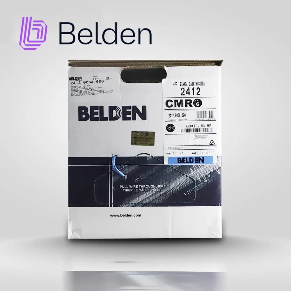 CABLE UTP CAT6+ BELDEN 2412 006A1000 / INTERIOR / AZUL / 350MHZ / 4 PA 3