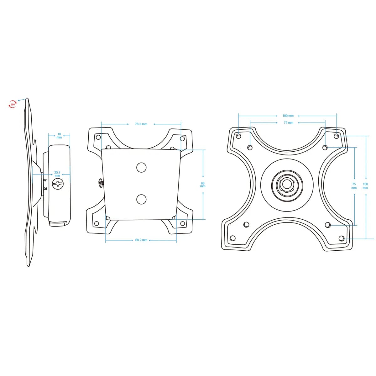 Manhattan Soporte para monitor, de pared, pantalla plana de 13" a 32"  8