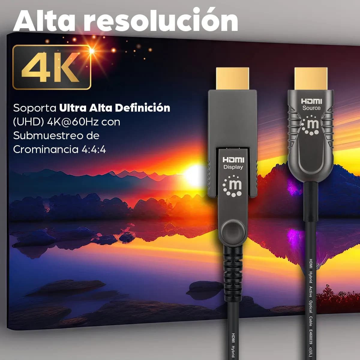 Manhattan 355698 cable HDMI 50 m HDMI Tipo A (Estándar) HDMI Tipo D (M 8