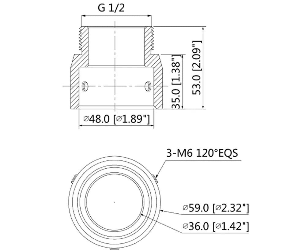 DAHUA PFA110- Adaptador de Montaje para Camaras PTZ SD59/ SD50/ SD40/  6
