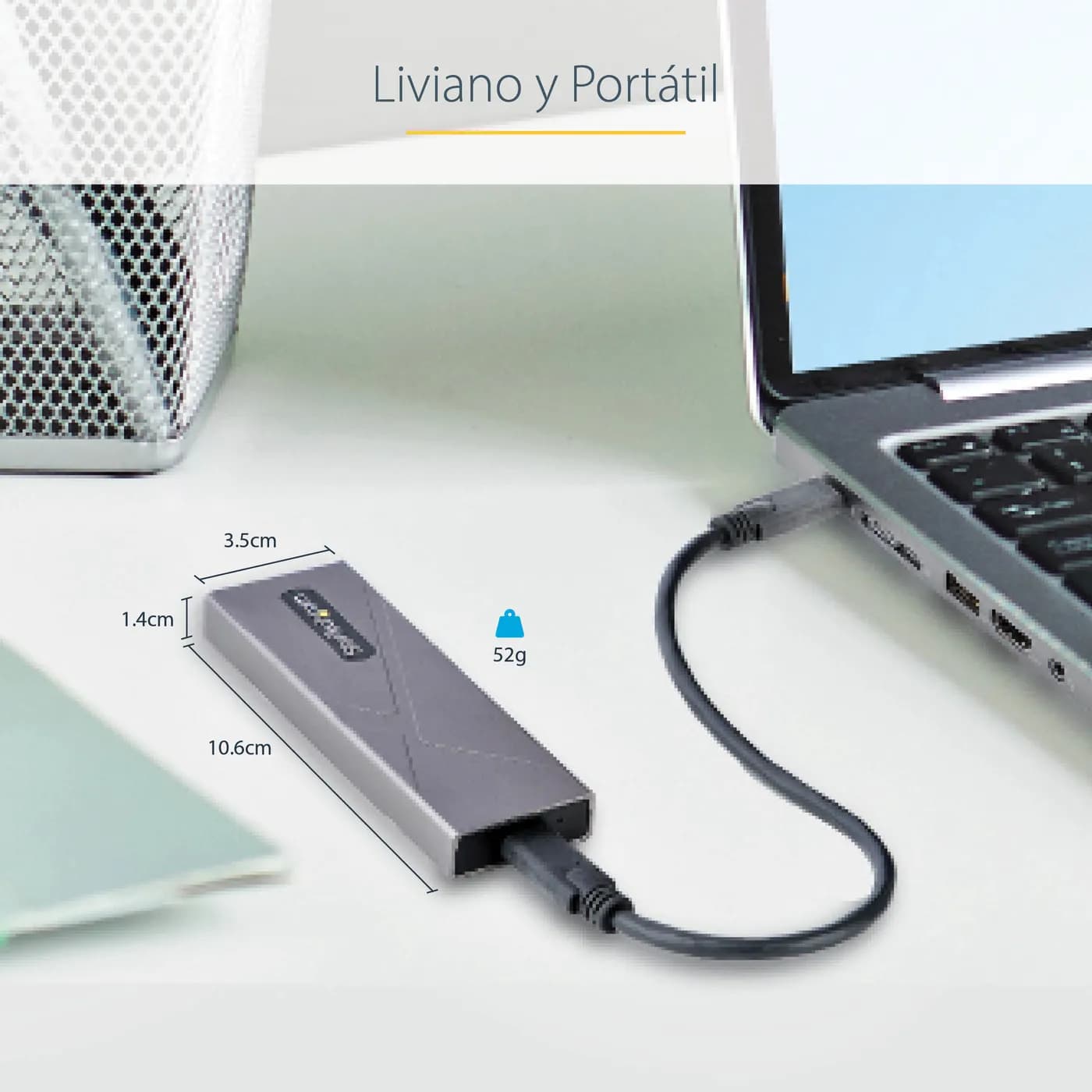 StarTech.com Gabinete Externo de Aluninio USB-C 10Gbps a NVMe M.2 o SS 14