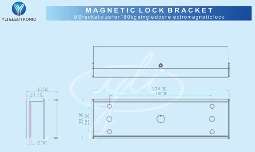YLI MBK180U - Soporte en U para Puertas de Vidrio Sin Marco / Compatib 3