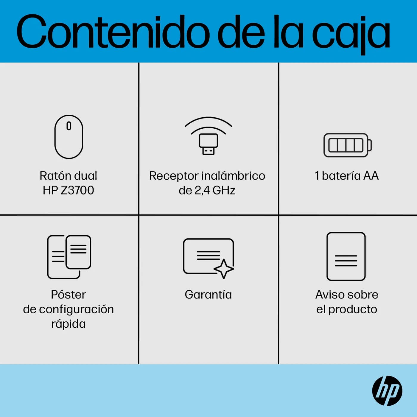 HP Mouse dual Z3700, negro 2