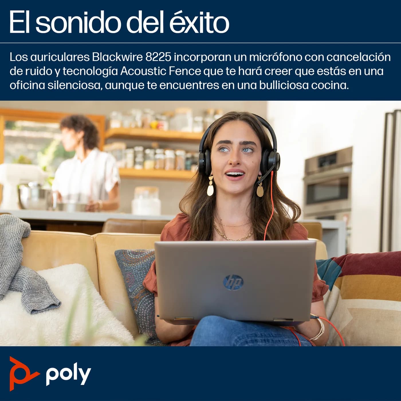 HP Poly Auriculares estéreo USB-C Poly Blackwire 8225 + adaptador USB- 5