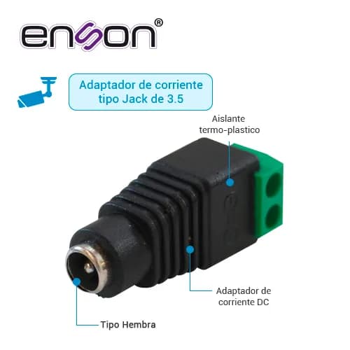 CONECTOR DE CORRIENTE ENS-FC01 HEMBRA ENSON TIPO JACK 3.5 MM PARA CAMA 2