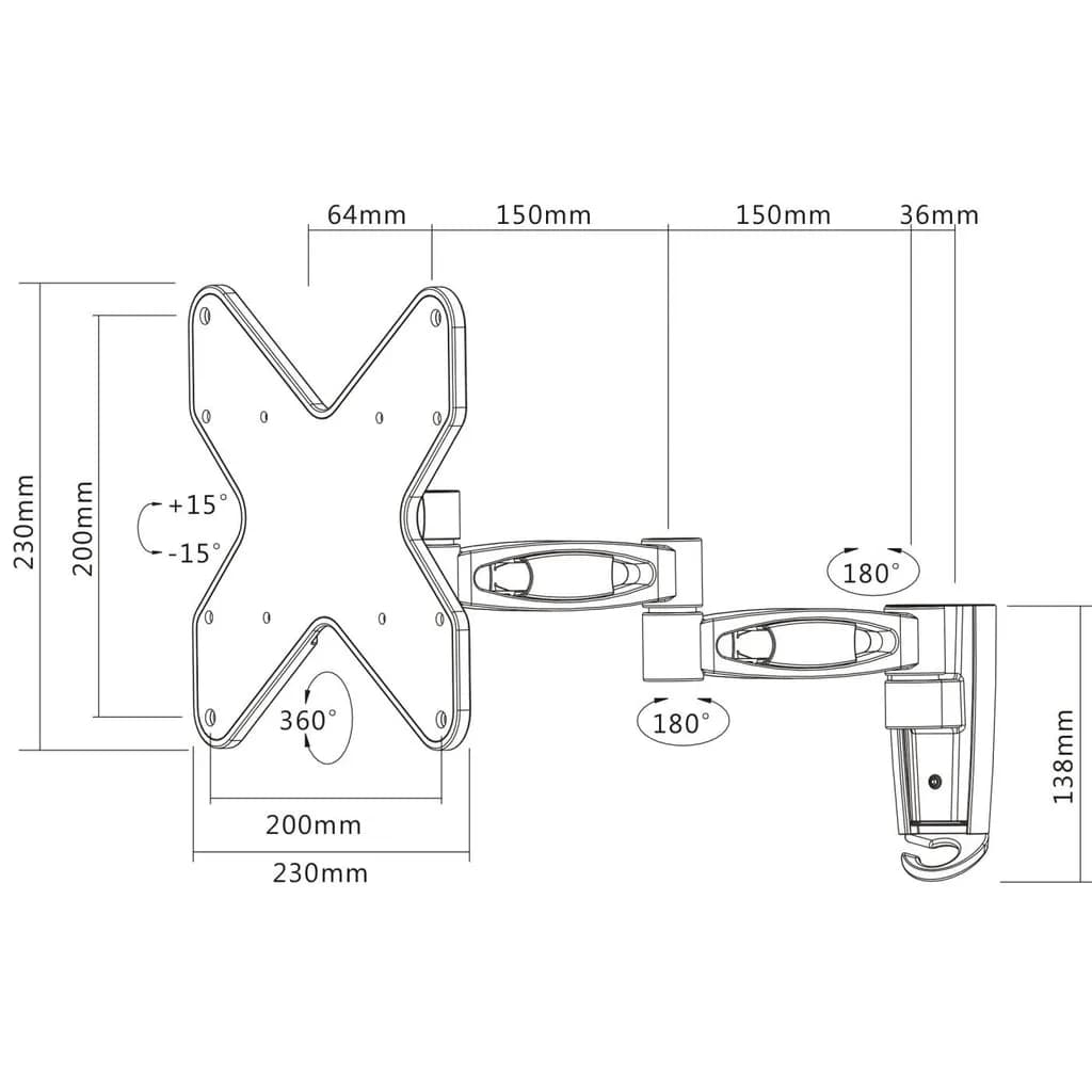 Manhattan Soporte para TV, de pared, movimiento articulado, pantallas  5