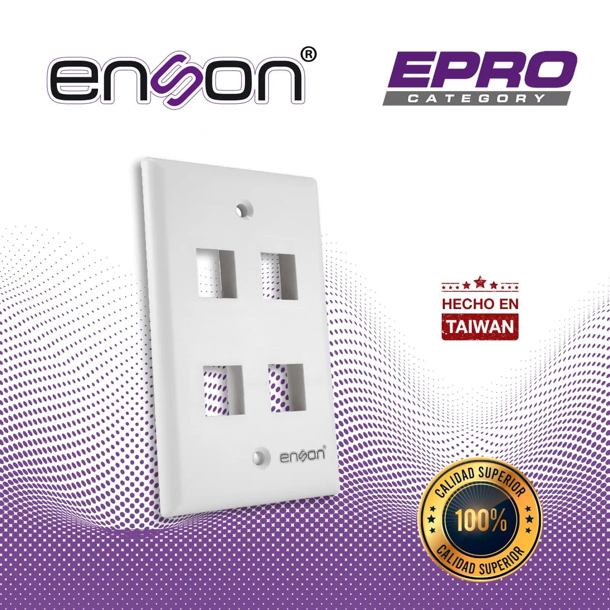 PLACA DE PARED (FACEPLATE) ENSON EPRO-FP40 COMPATIBLE CON JACK KEYSTON 5