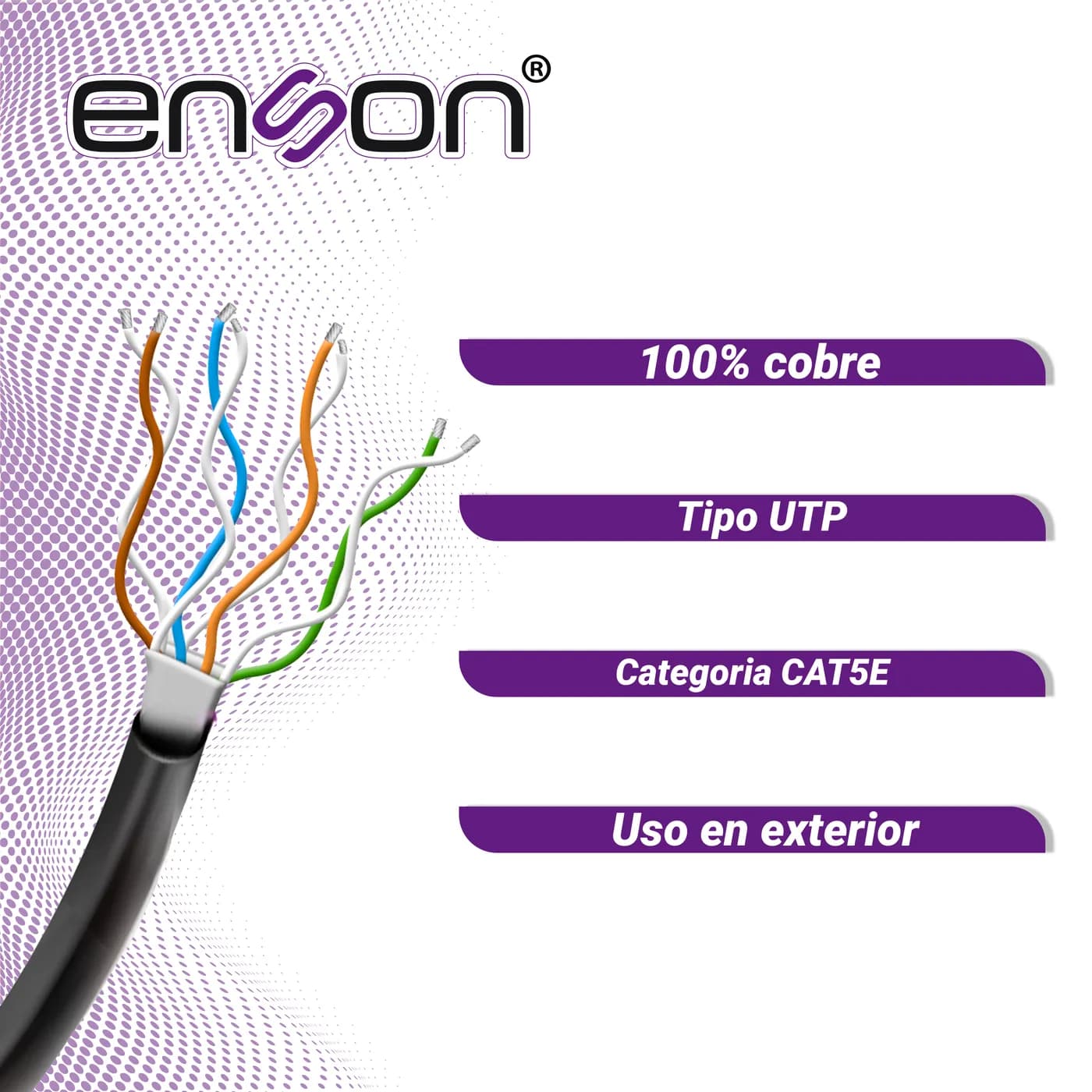 CABLE UTP CAT5E ENSON 13152B305 SERIE PRO-II C/GEL CALIBE 24 AWG 100%  5