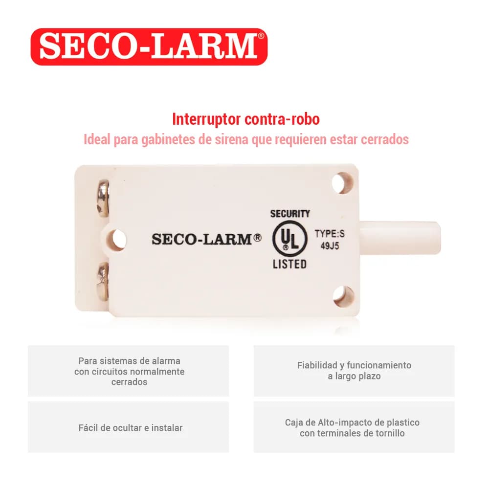 TAMPER SECO-LARM SS-072Q NORMALMENTE CERRADO
PARA GABINETES QUE REQUI 2