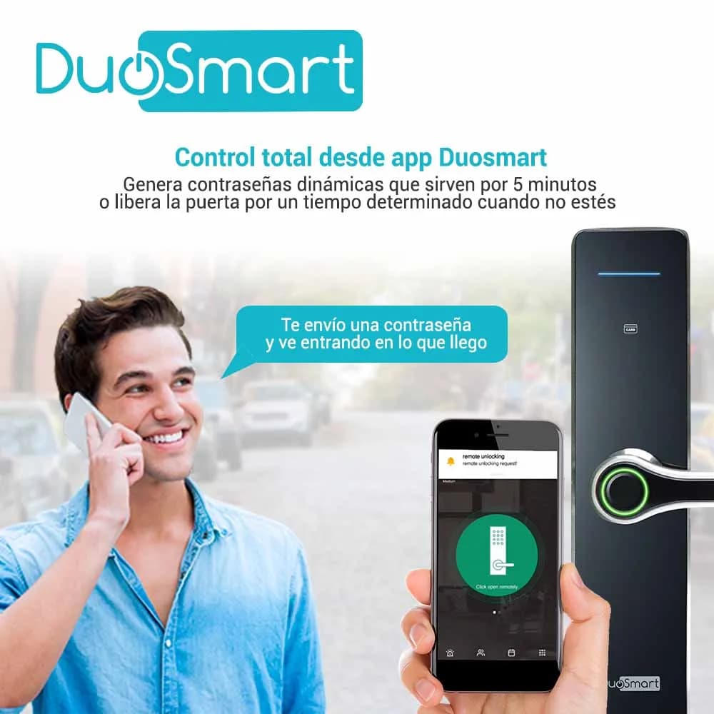 CERRADURA BIOMETRICA WIFI 2.4 GHZ DUOSMART F30 PARA EXTERIORES. ACEPTA 4