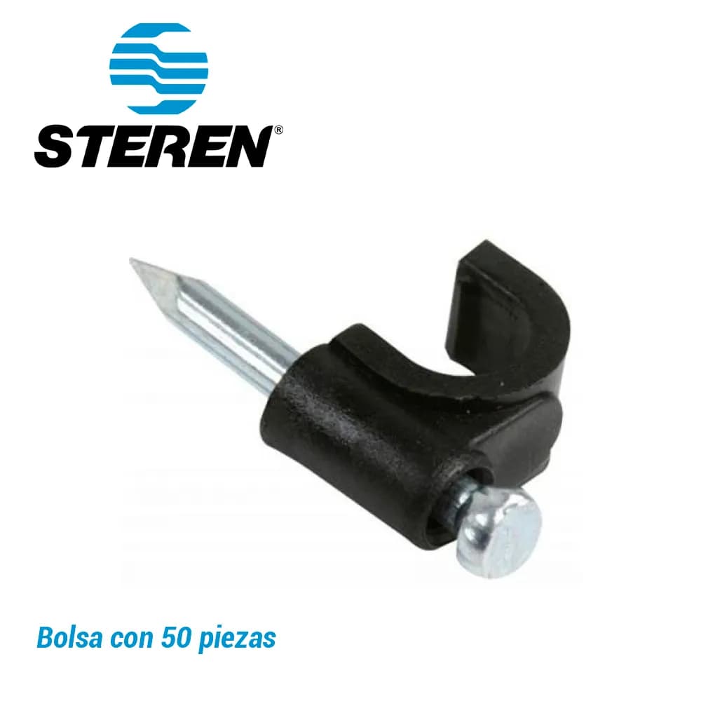 GRAPAS DE PLASTICO STEREN GRA-955N BOLSA CON 50 PZS C/U COLOR NEGRO ID 2