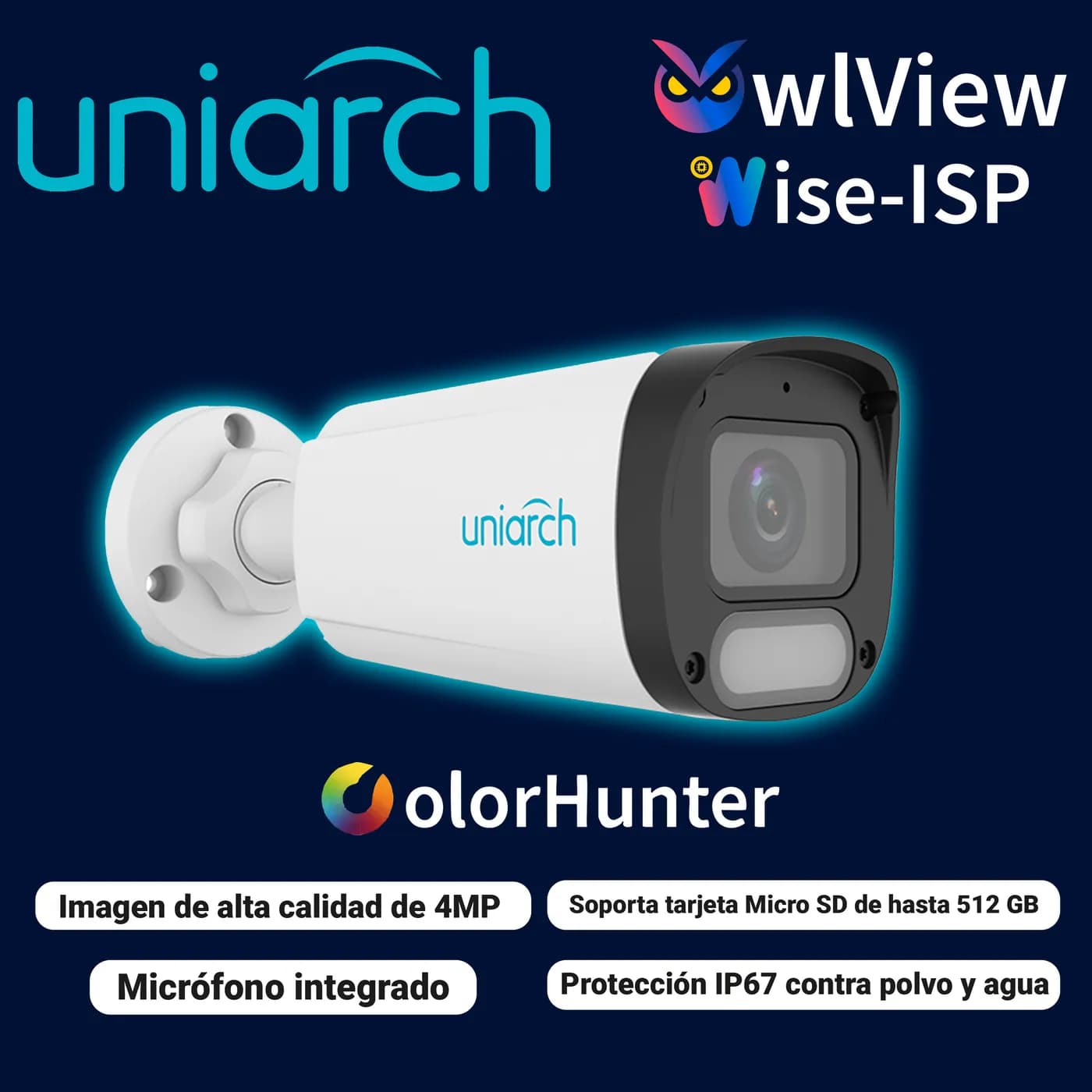 CAMARA IP BULLET OWLVIEW UNIARCH IPC-B244-ADF28K-WP / 4MP / LENTE 2.8M 4
