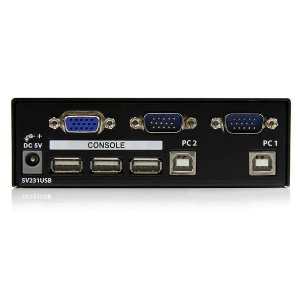 StarTech.com Juego Conmutador KVM de 2 Puertos VGA con Cables - Kit Sw 3