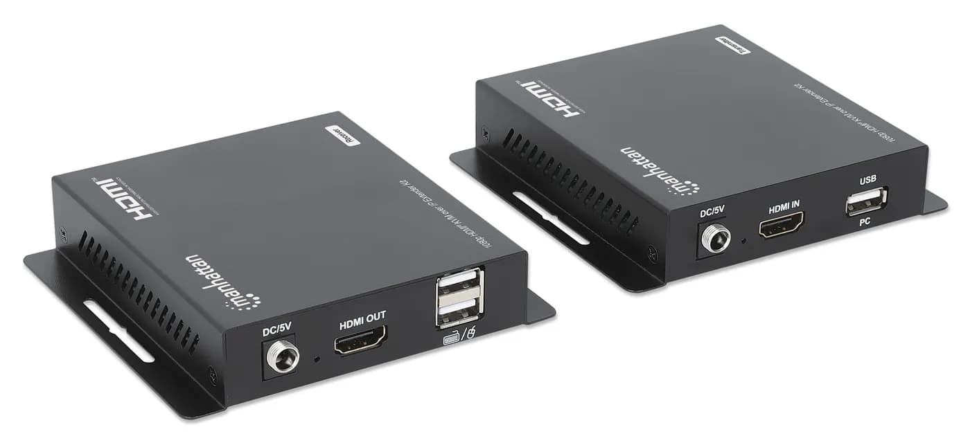 Manhattan 208413 extensor de audio/video Transmisor y receptor AV Negr 2