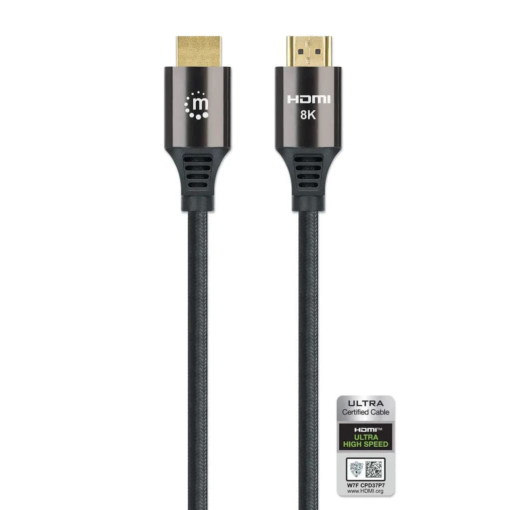 Manhattan Cable HDMI Certificado de Ultra Alta Velocidad, 8K a 60 Hz o 4