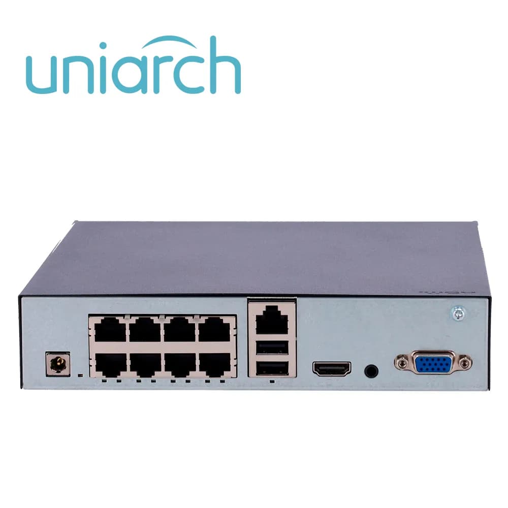 NVR UNIARCH 8 CANALES NVR-108S3-P8-ECO / PLUG&PLAY / 6 MP / 8 CH POE / 4