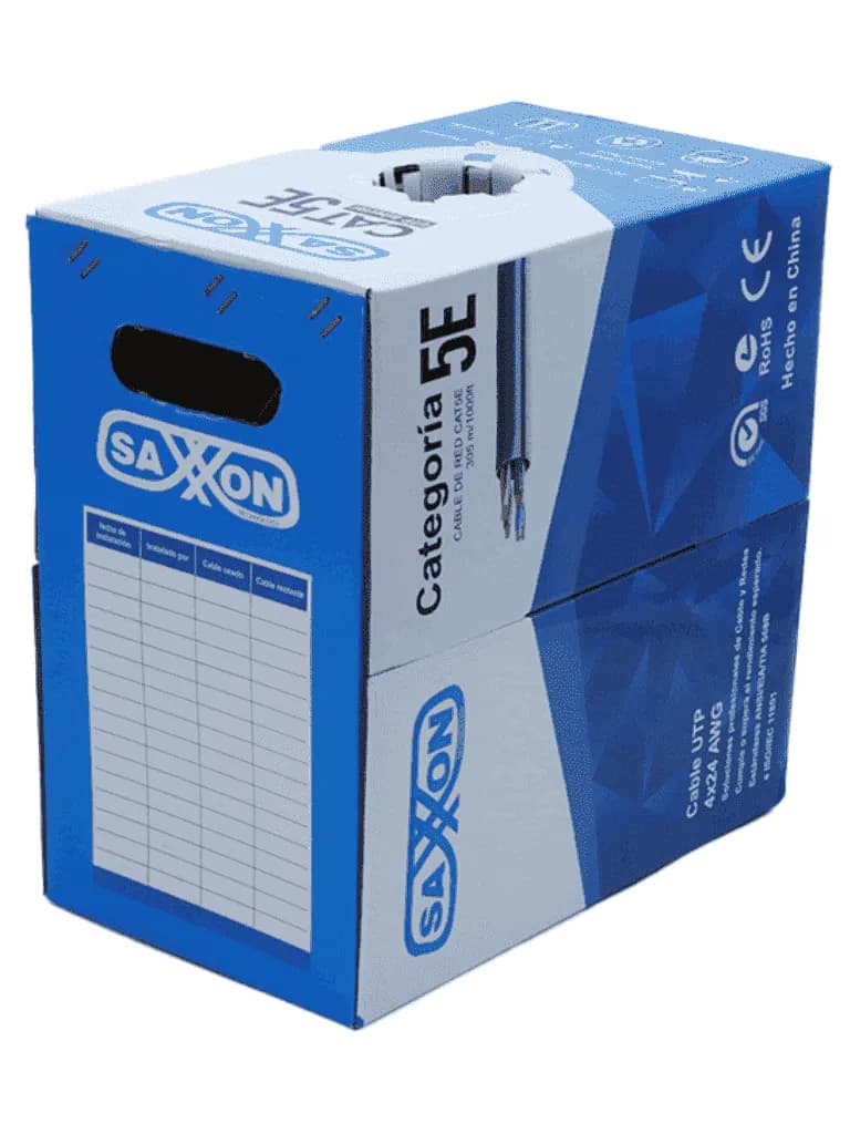SAXXON OUTP5ECCA305G - Bobina de Cable UTP Cat5e/ 305 Metros/ CCA/ Col 2