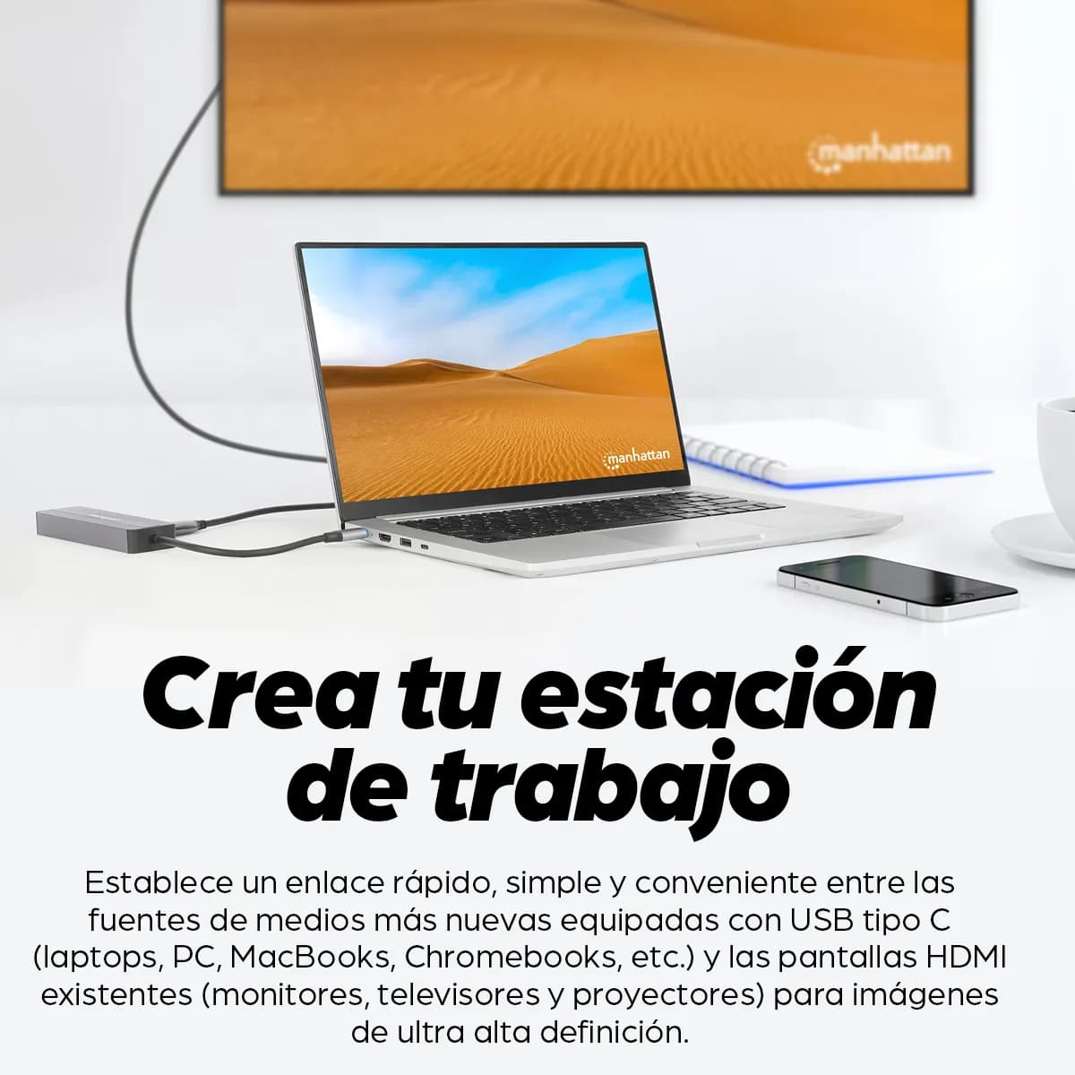 Manhattan 153928 base para laptop o replicador de puertos Alámbrico US 11