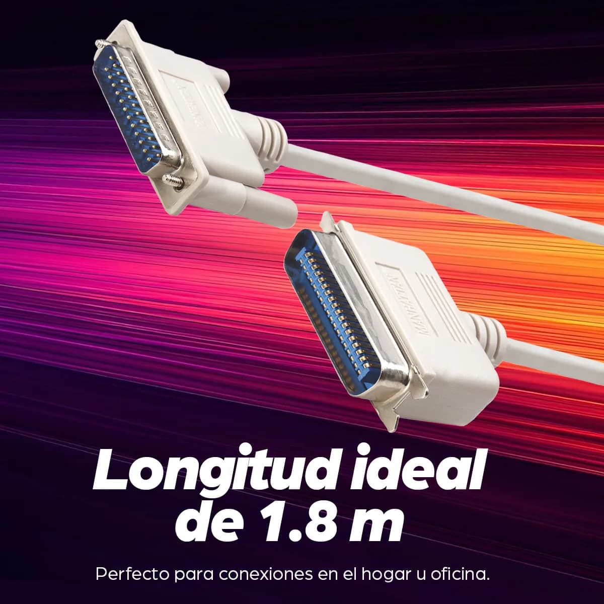 Manhattan Printer Cable, 1.8m cable paralelo Blanco 5