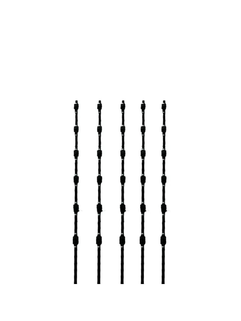 YONUSA K156L - Kit de 5 postes de perfil 3/4 en color negro de 1.2 mts 2