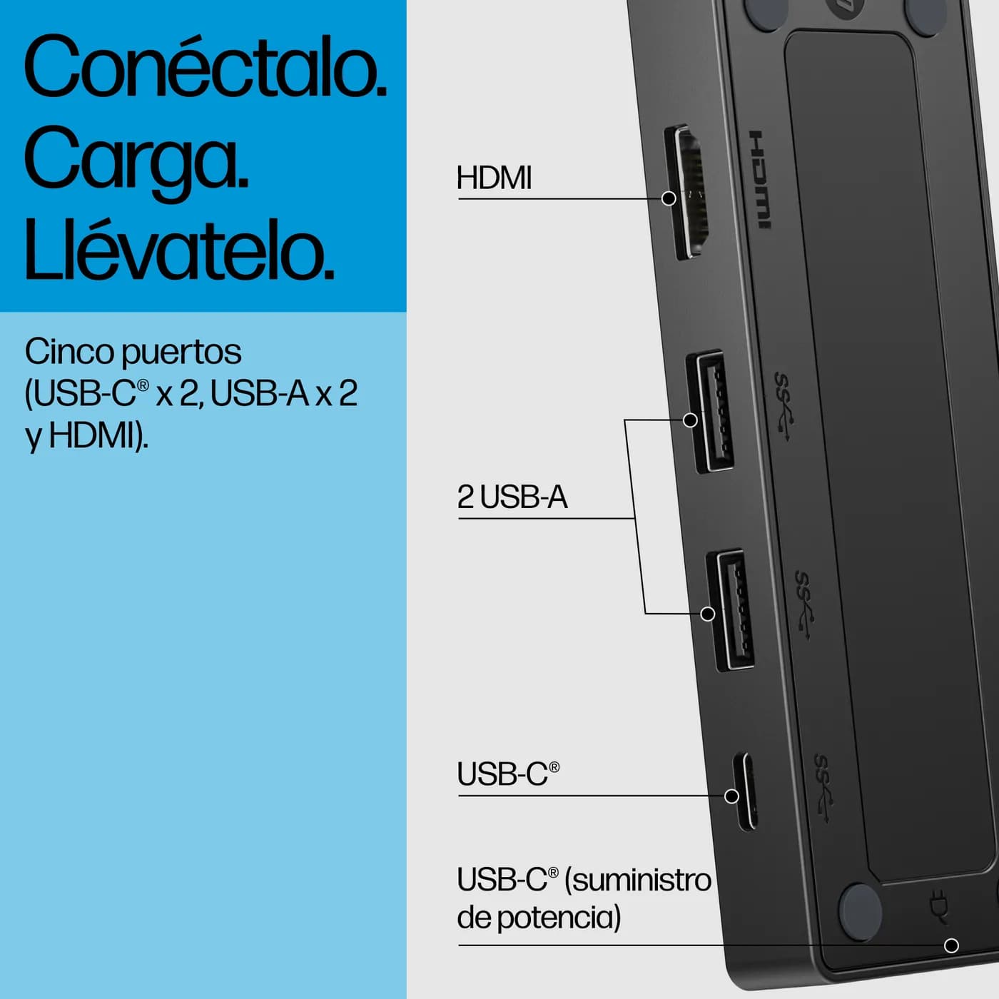 HP Hub USB-C G3 para viaje 4