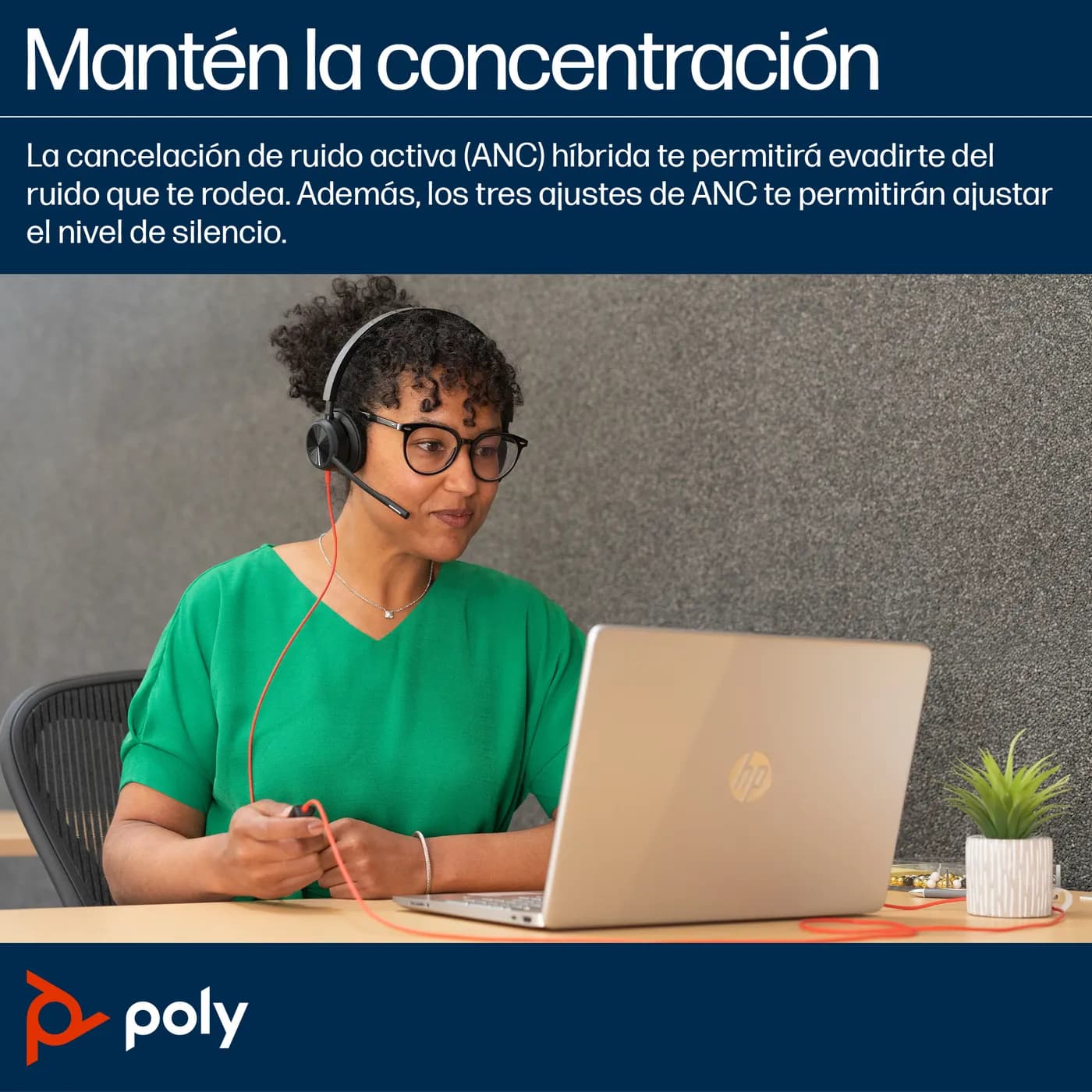 HP Poly Auriculares estéreo USB-C Poly Blackwire 8225 + adaptador USB- 7