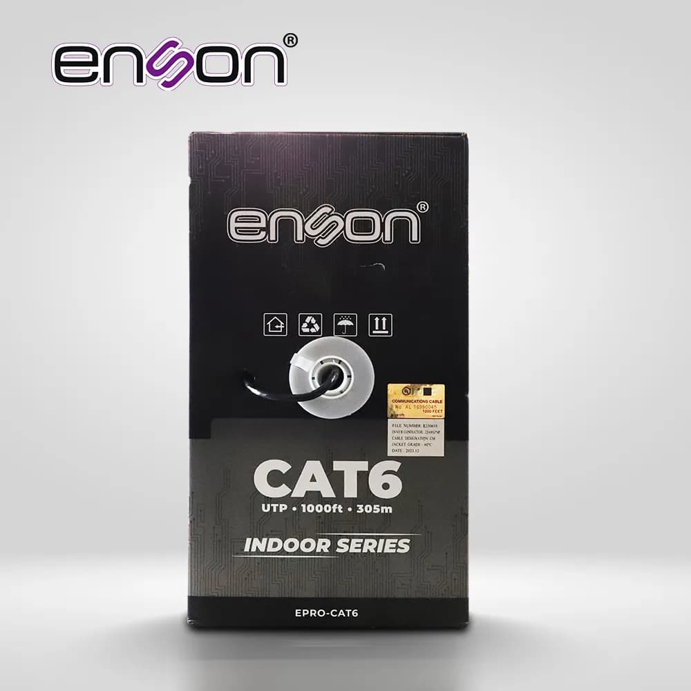 CABLE UTP CAT6 ENSON EPRO-CAT6 FORRO PVC 4 PARES CALIBRE 23 AWG 100% C 3