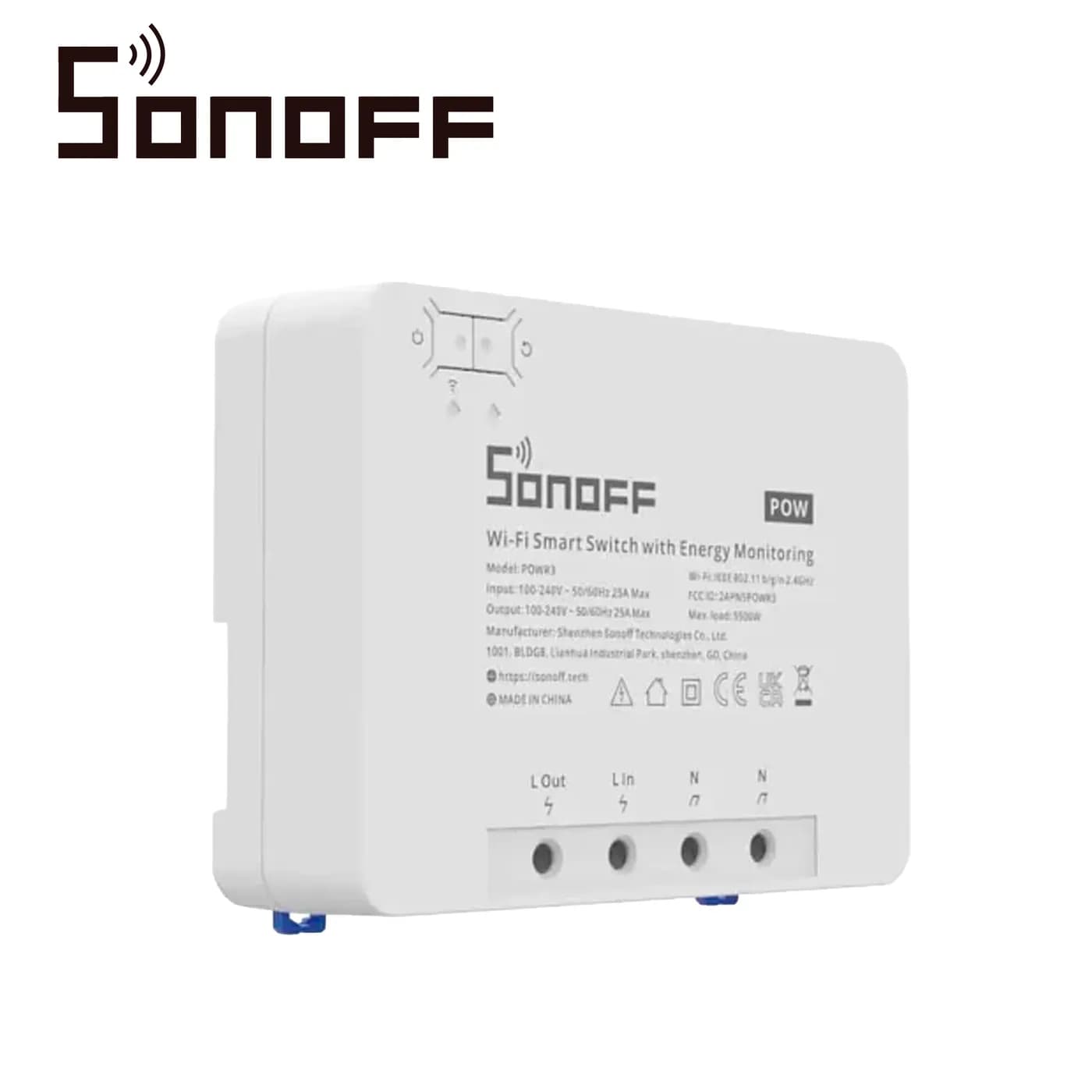 INTERRUPTOR INTELIGENTE ON/OFF DE POTENCIA SONOFF POWR3 / 1CH ON/OFF / 2