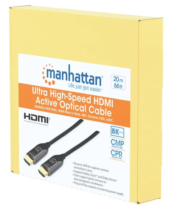 Manhattan Cable Óptico Activo HDMI de Ultra Alta Velocidad 8K a 60 Hz, 2