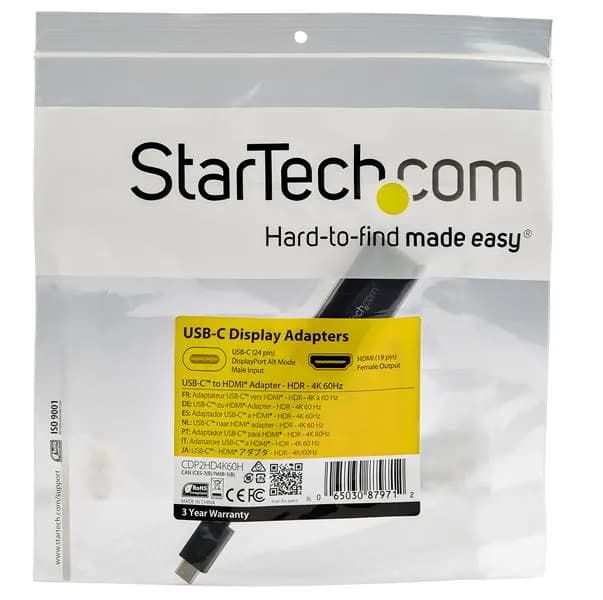 StarTech.com Adaptador USB-C a HDMI con HDR - 4K 60Hz - Negro 6