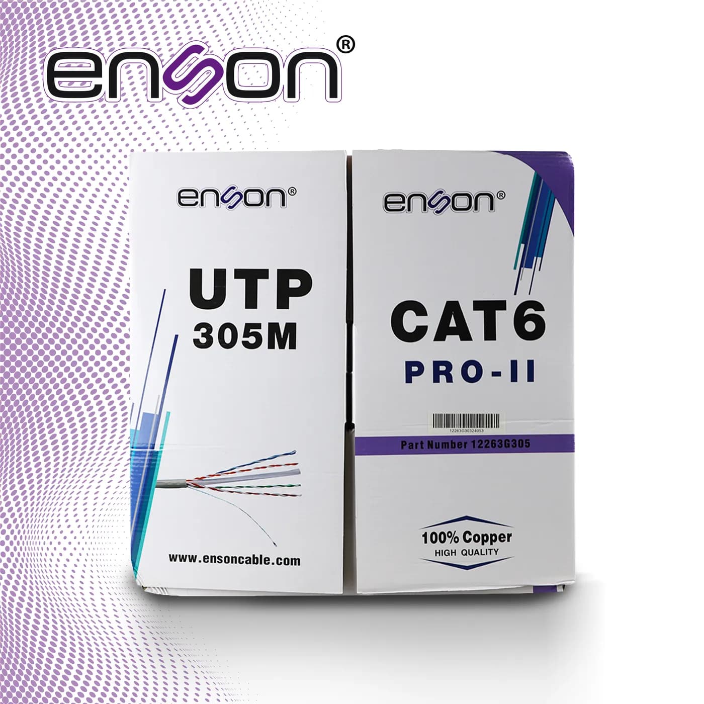 CABLE UTP CAT6 ENSON 12263G305 SERIE PRO-II CALIBE 23 AWG 100% COBRE D 7