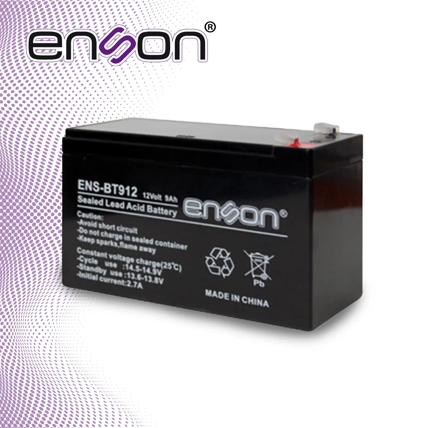 BATERIA DE RESPALDO ENSON ENS-BT912 12VDC 9A BASE PLOMO-ACIDO PARA FUE 4