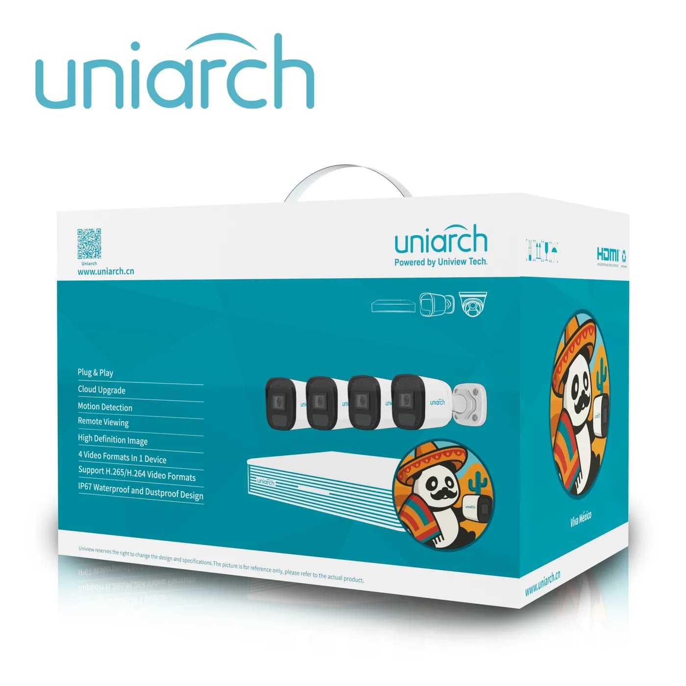 KIT MINI FIXED BULLET UNIARCH IPKIT-104S-4BC / 4CAMARAS-MINI- BULLET-2 2