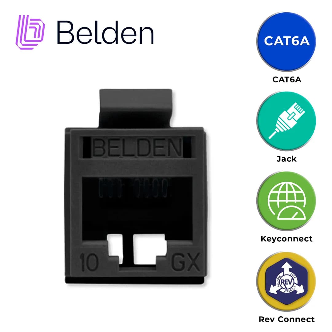 CONECTOR MODULAR JACK CAT6A RJ45 BELDEN RVAMJKUBK-S1 / REVCONNECT / IN 2