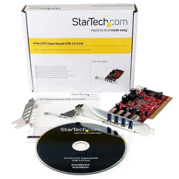 StarTech.com Tarjeta Adaptador PCI USB 3.0 SuperSpeed de 4 puertos con 5