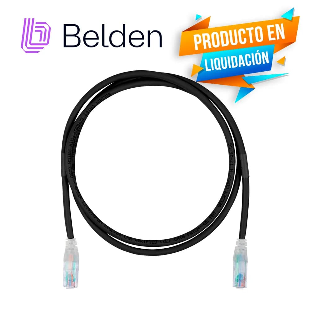 PATCHCORD UTP CAT6 BELDEN C601100010 FORRO PVC NEGRO CMR-RISER 4 PARES 2