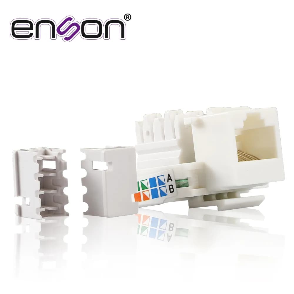 CONECTOR JACK ENSON ENS-JC5WH CAT5E COLOR BLANCO A 90 GRADOS PONCHADO  4