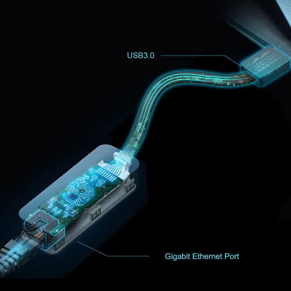 Adaptador de red / USB 3.0 a RJ45 / Gigabit Ethernet 10/100/1000Mbps / 7