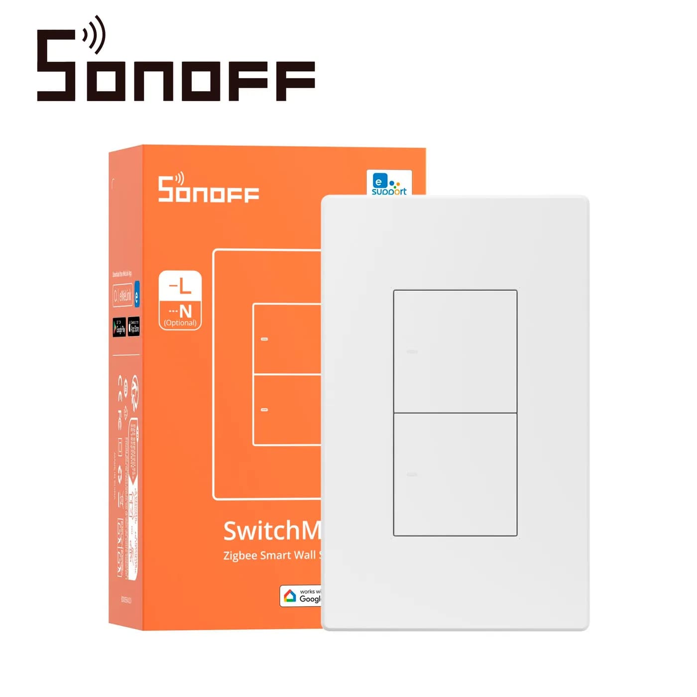 APAGADOR DE PARED TOUCH ZIGBEE  SONOFF ZBM5-2C-120W / ZIGBEE 3.0 / 2 C 3