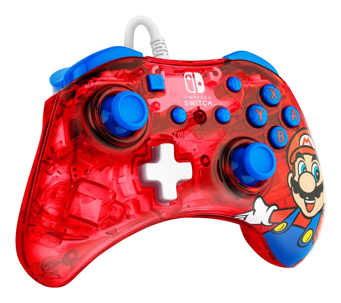 PDP Rock Candy: Mario Punch Rojo, Translúcido USB Gamepad Analógico/Di 6