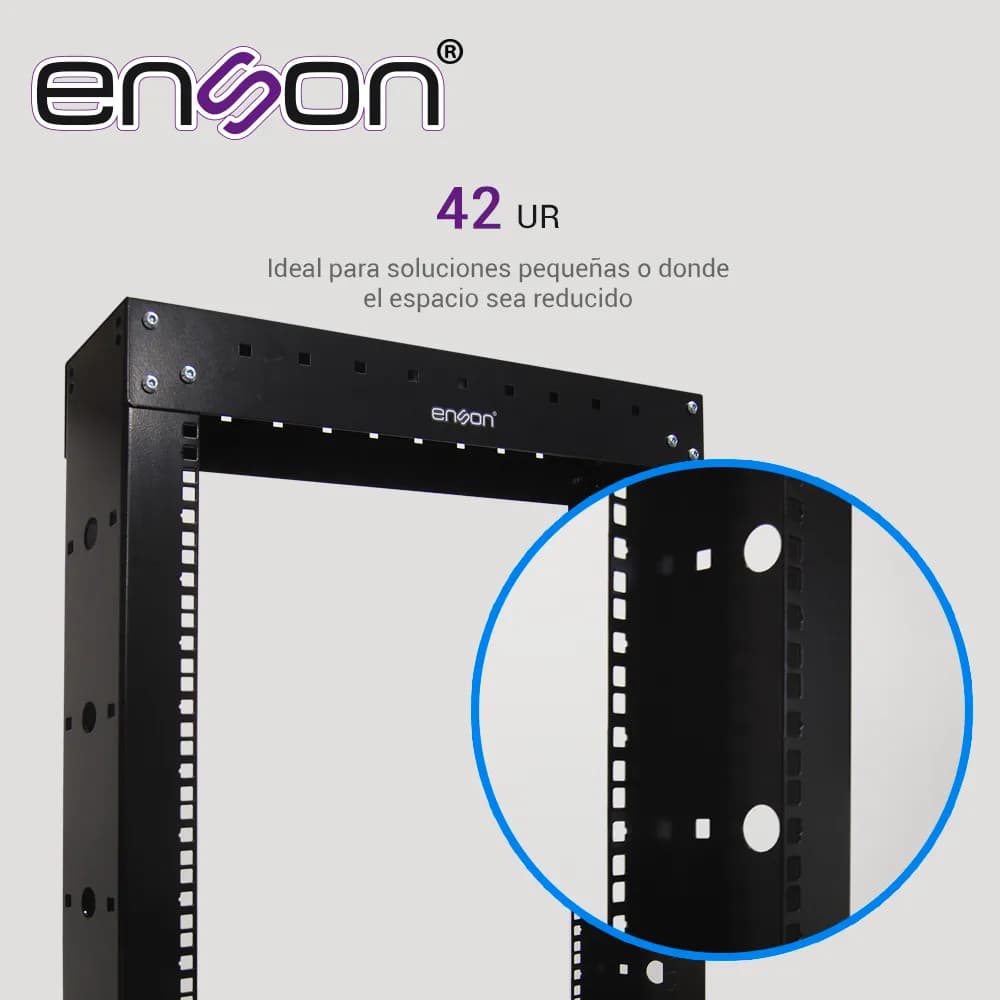 RACK VERTICAL ENSON ENS-RACK244 DE 42UR DOS POSTES EMPOTRABLE IDEAL PA 4