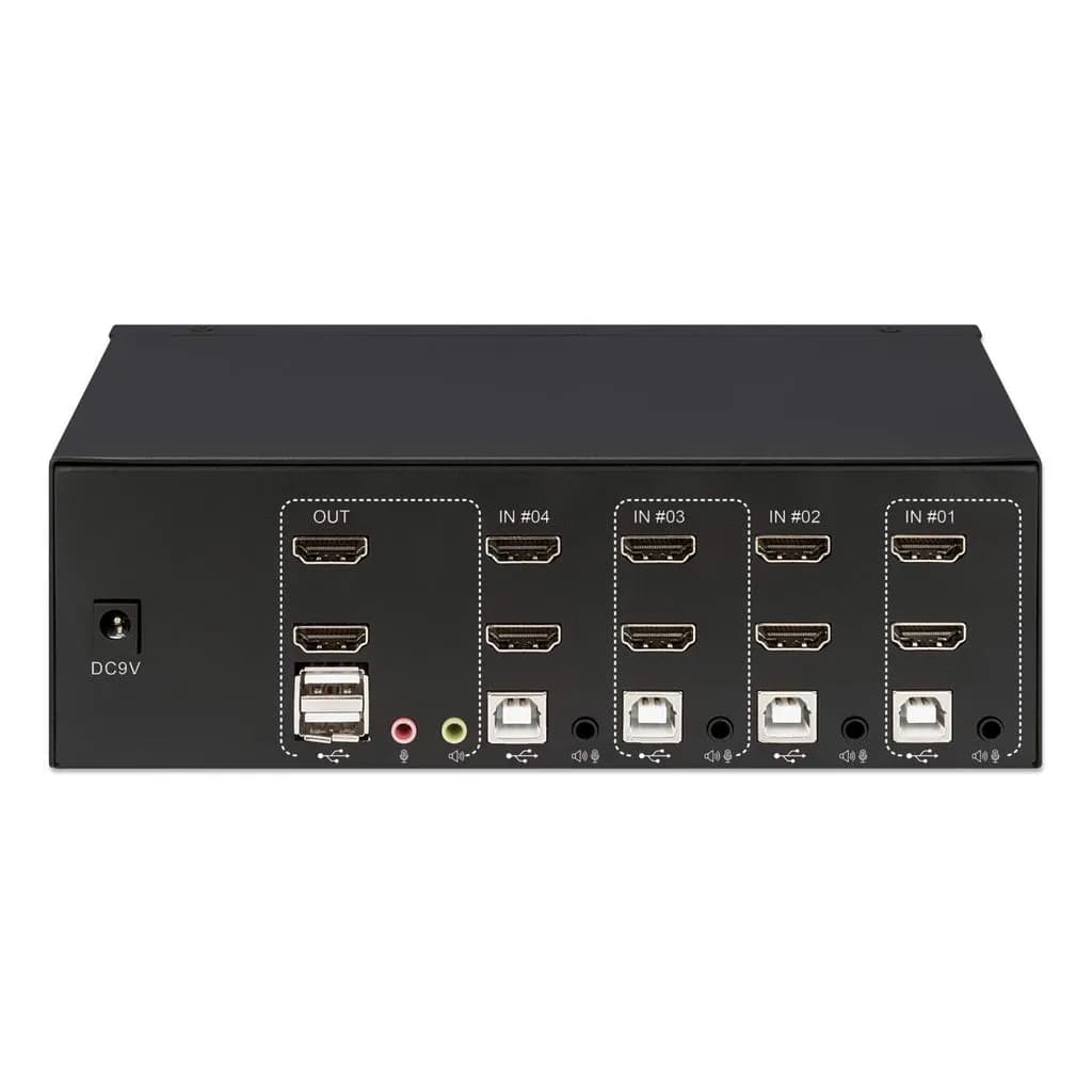 Manhattan Switch KVM HDMI de 4 puertos para dos monitores 6